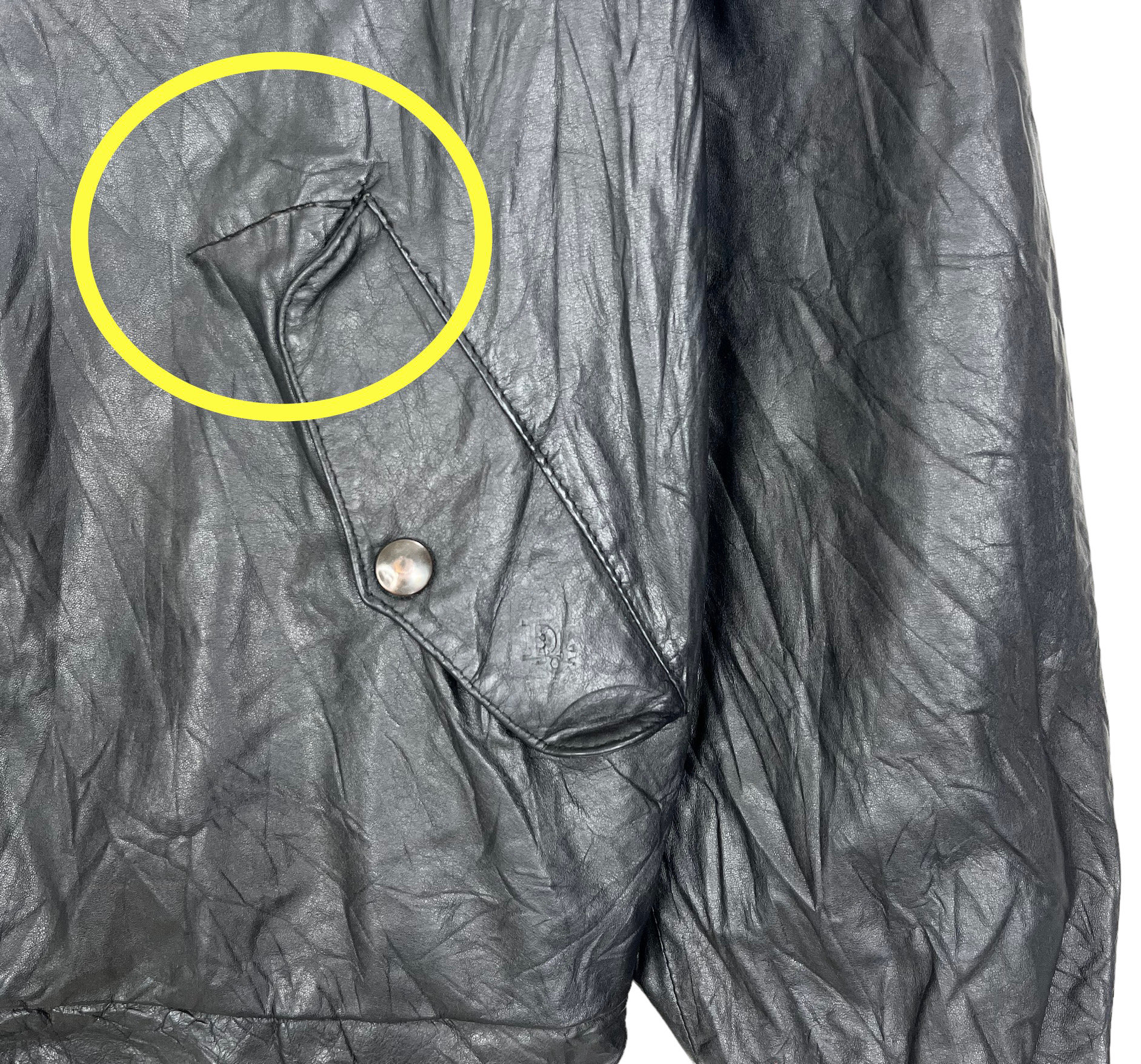 Vintage 90's Christian Dior Monsieur Leather Jacket Black Size