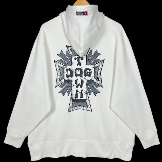 Dogtown Streetwear Skates Brand Zipper Hoodie Jacket White