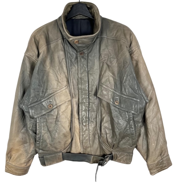 Vintage 90s Givenchy Gentlemen Leather Jacket Size 46 Made in