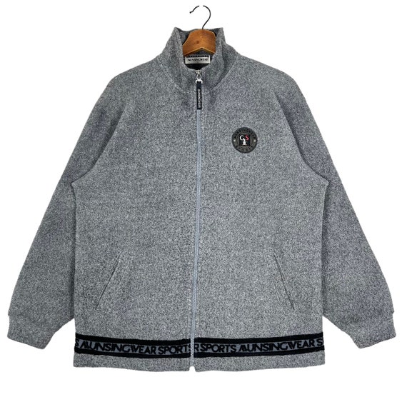 Vintage Munsingwear Grand Slam Fleece Jacket Grey… - image 1