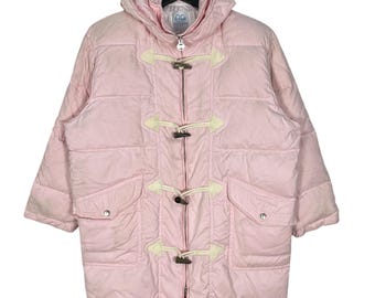 Courreges Women Puffer Duffle Coat Pink Size 9 French Designer Luxury Brand