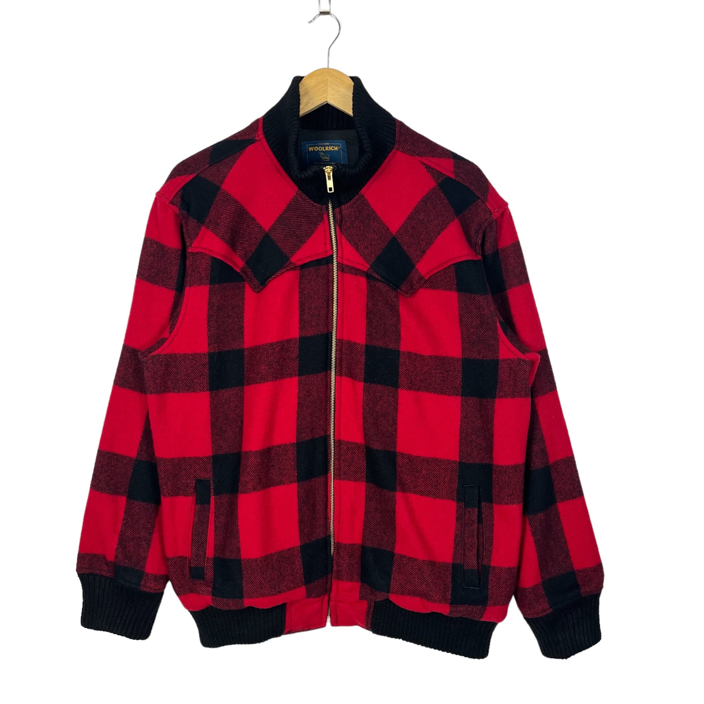 VTG 80s 90s Woolrich Zip Up Flannel Lined Wool Bomber Jacket