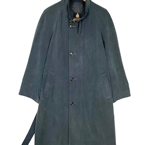 Vintage 90’s Lanvin Classique Trench Coat French Designer Luxury Brand Grey Size Large Made in France