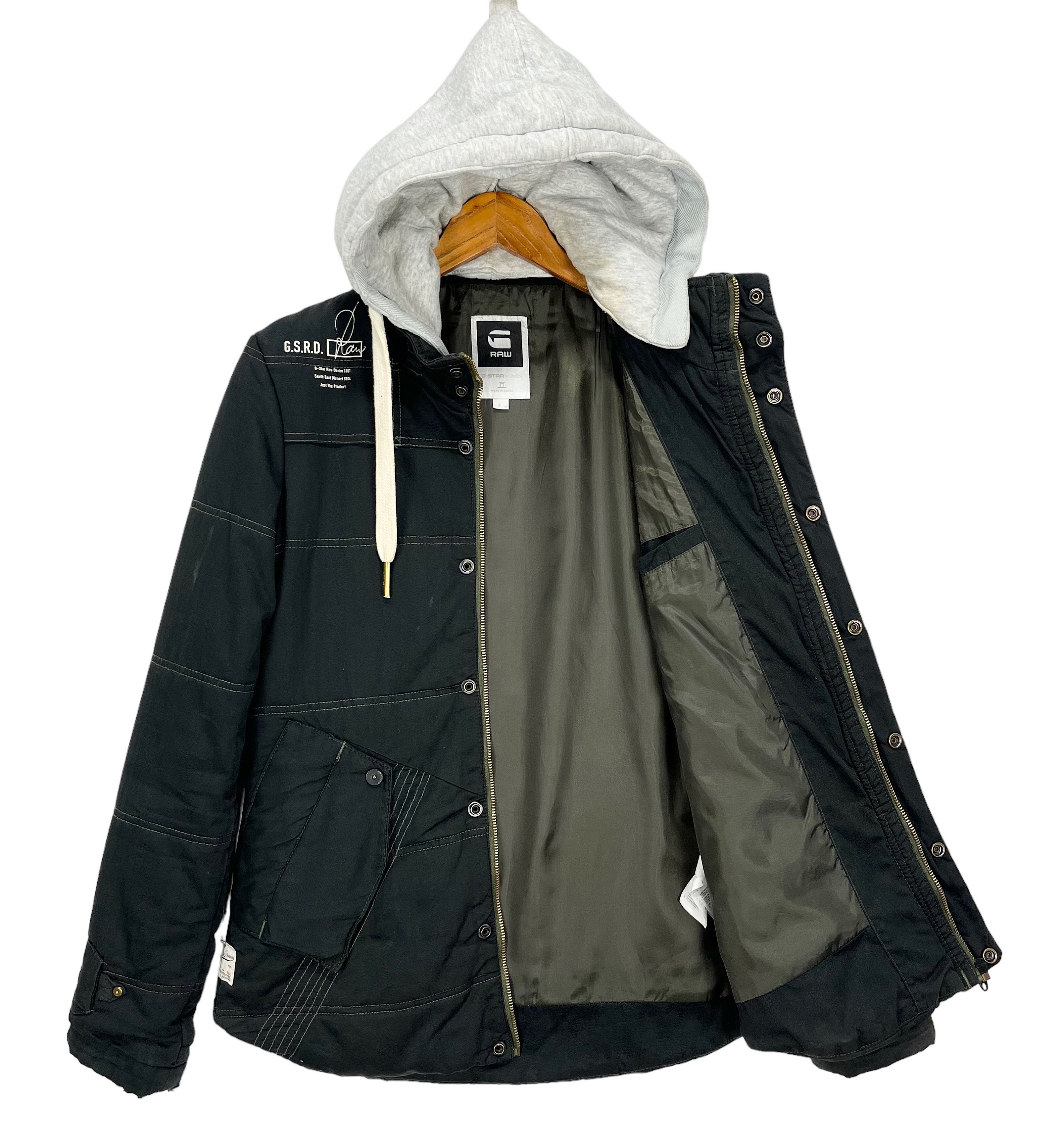 G-star G Raw Zipper Hoodie Jacket Black Size Small Made in China