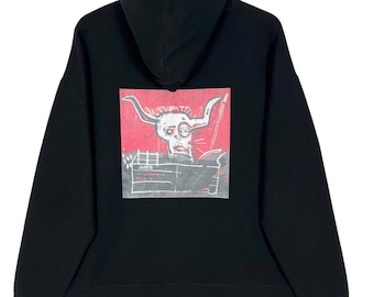 Jean Michael Basquiat King Pleasure Pull Over Hoodie Sweater Black Size M
