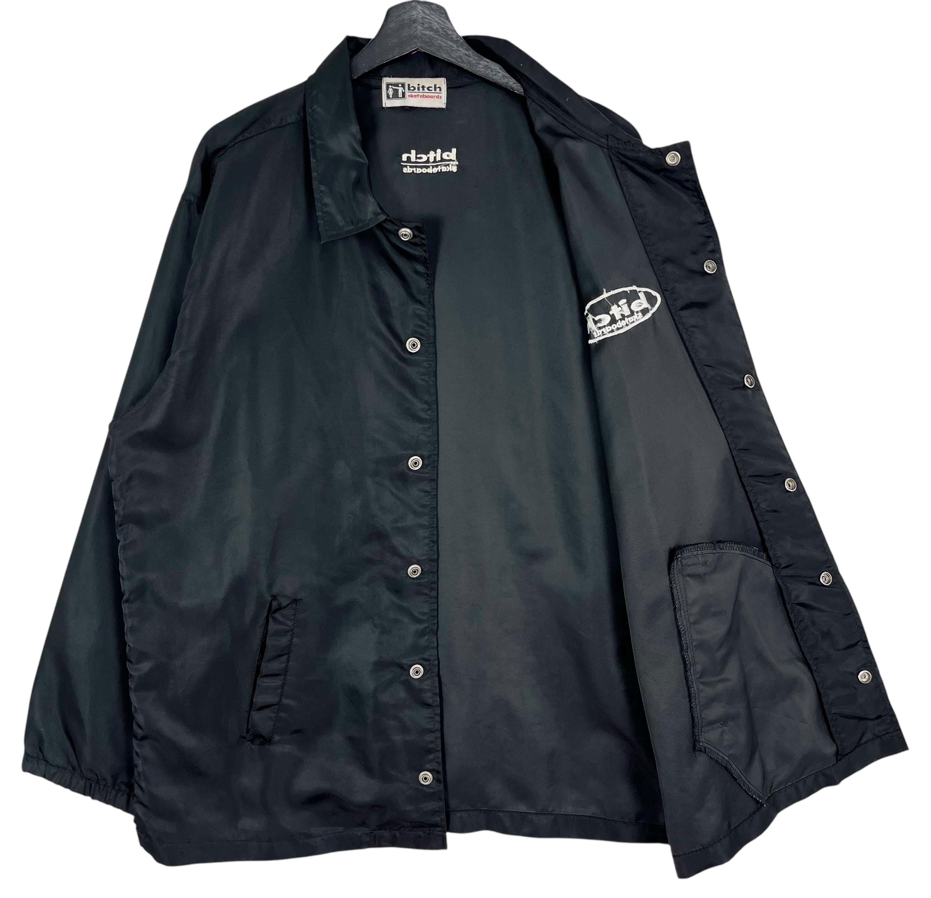 Bitch skateboards ナイロンジャケット Vintage Bitch Skateboard Coach Jacket Black Size XL - Etsy Israel