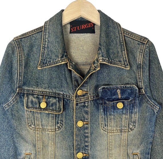Vintage Sturgis Denim Trucker Jacket Size Small Made in