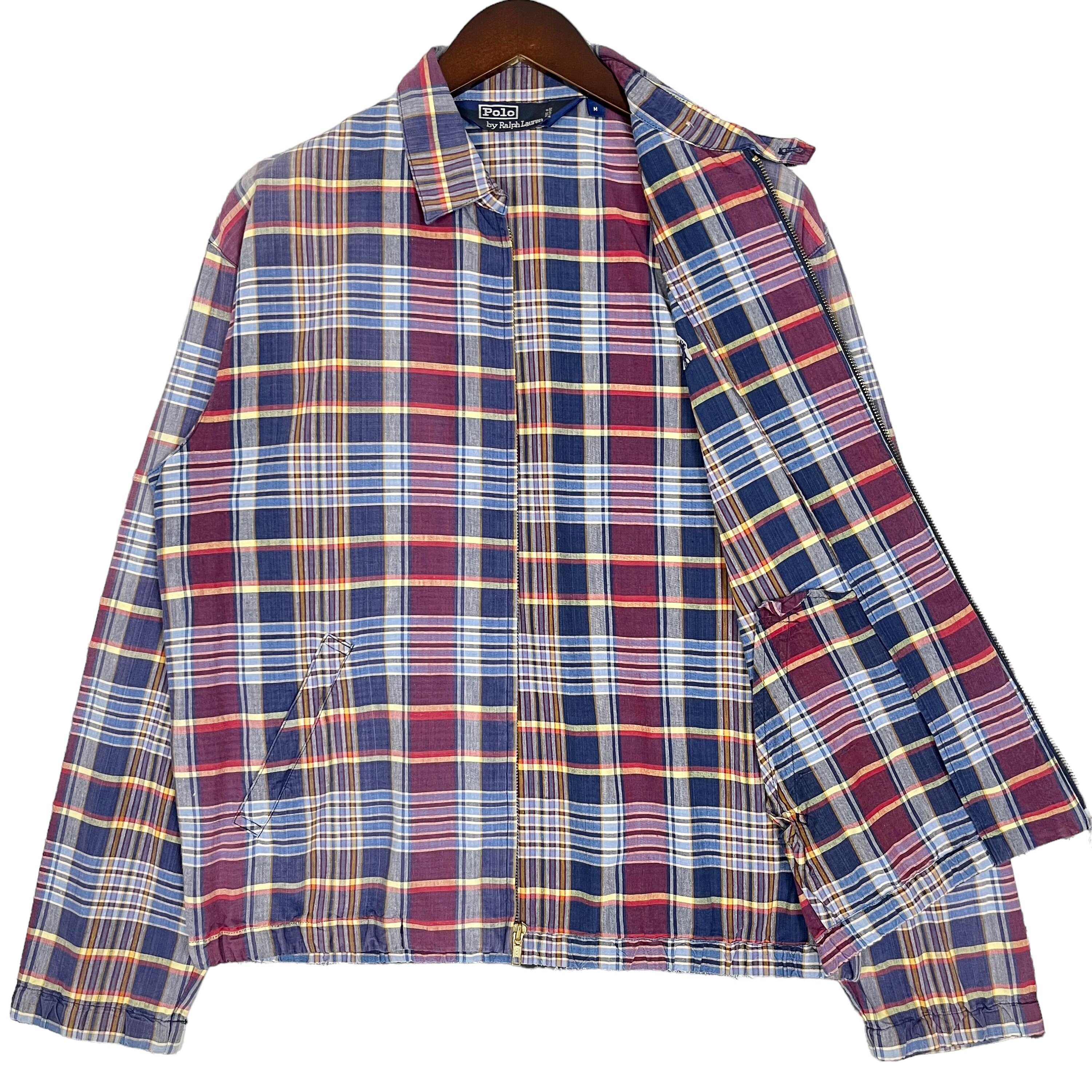 90年代ヴィンテージ ポロ ラルフローレン チェック柄 ジッパー付き