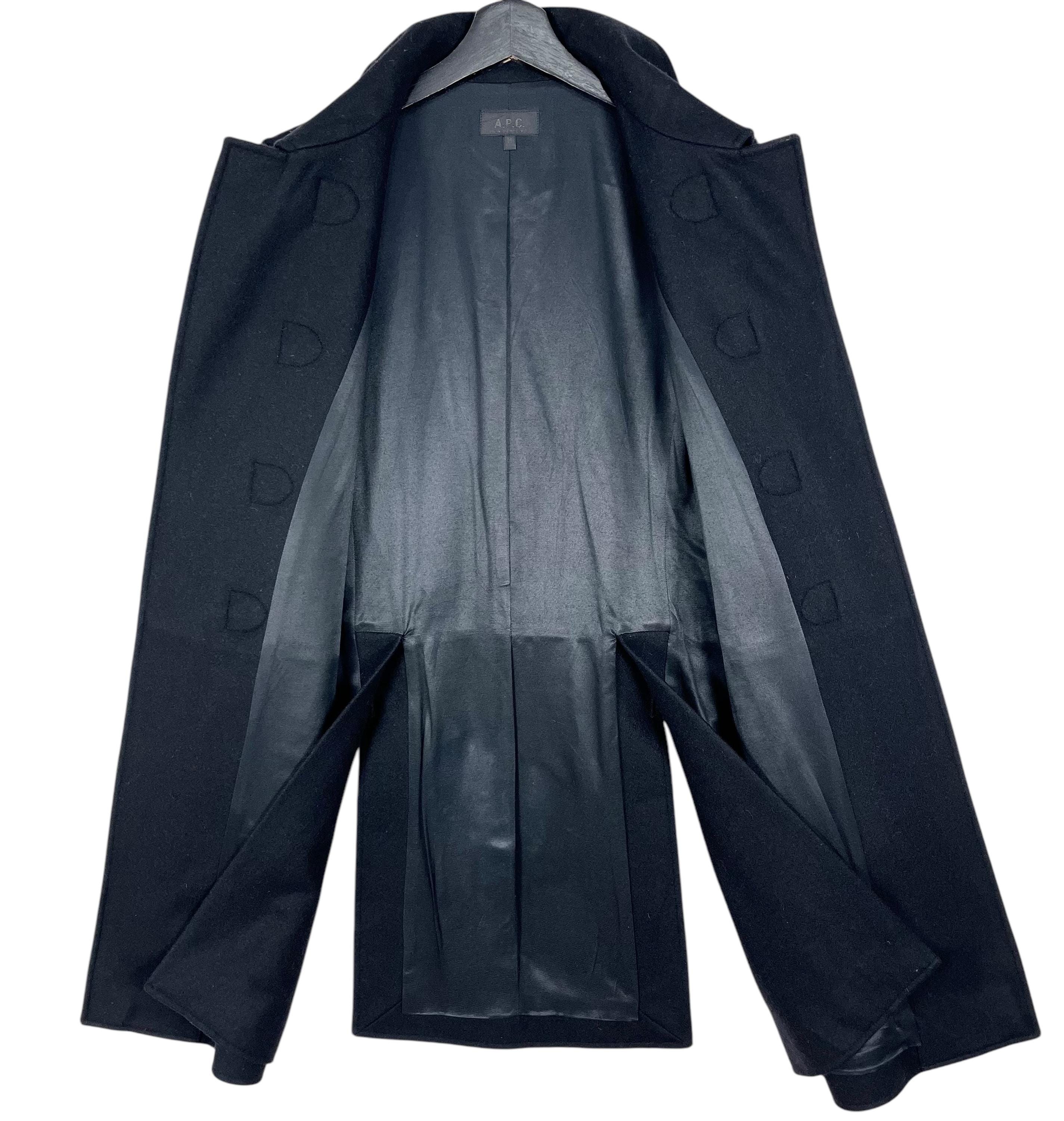 APC. Wool Coat Women Size 36 Made in France Black French Designer 