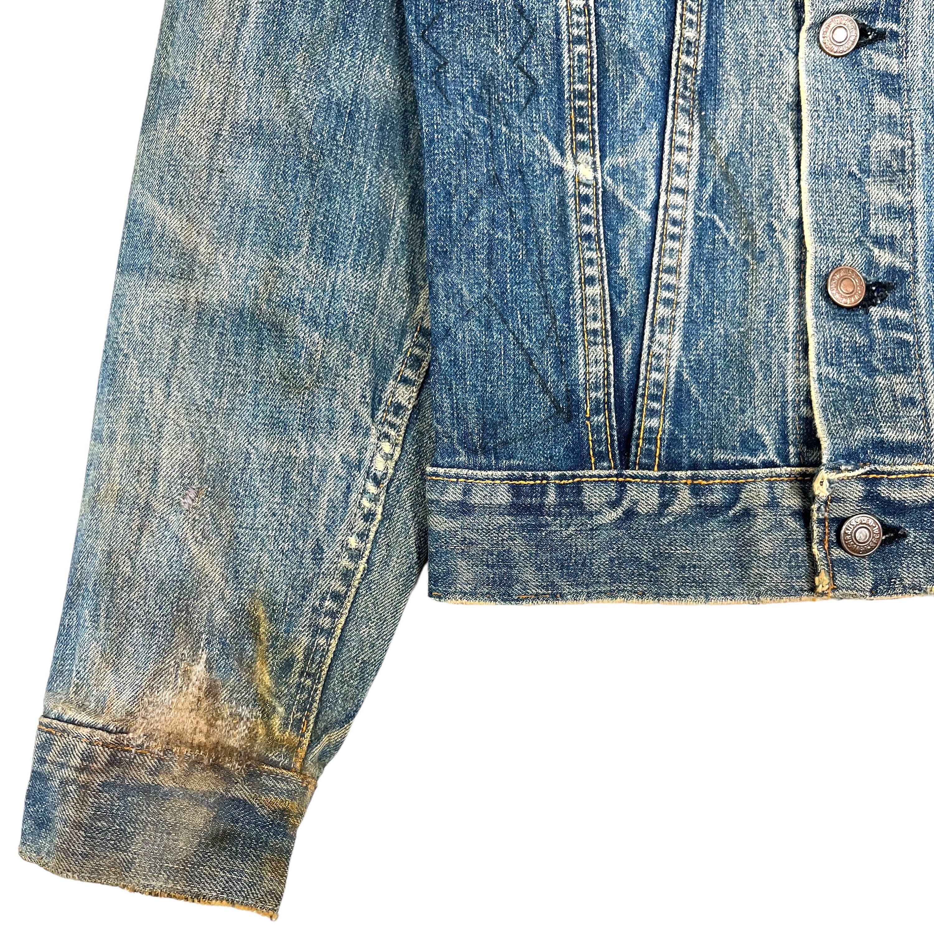 Vintage 70's Distressed Levis Big E Denim Trucker Jacket Type 3