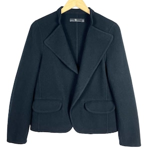 Jil Sander Uniqlo Buttonless Wool Blazer Jacket Black Size Medium