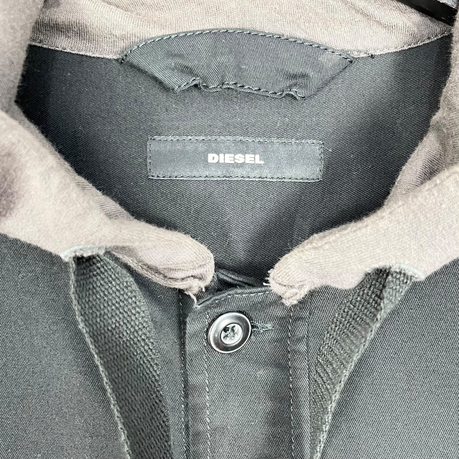Diesel Authentic Garment Hoodie Button Hybrid Shirt Black Gray Size XL ...