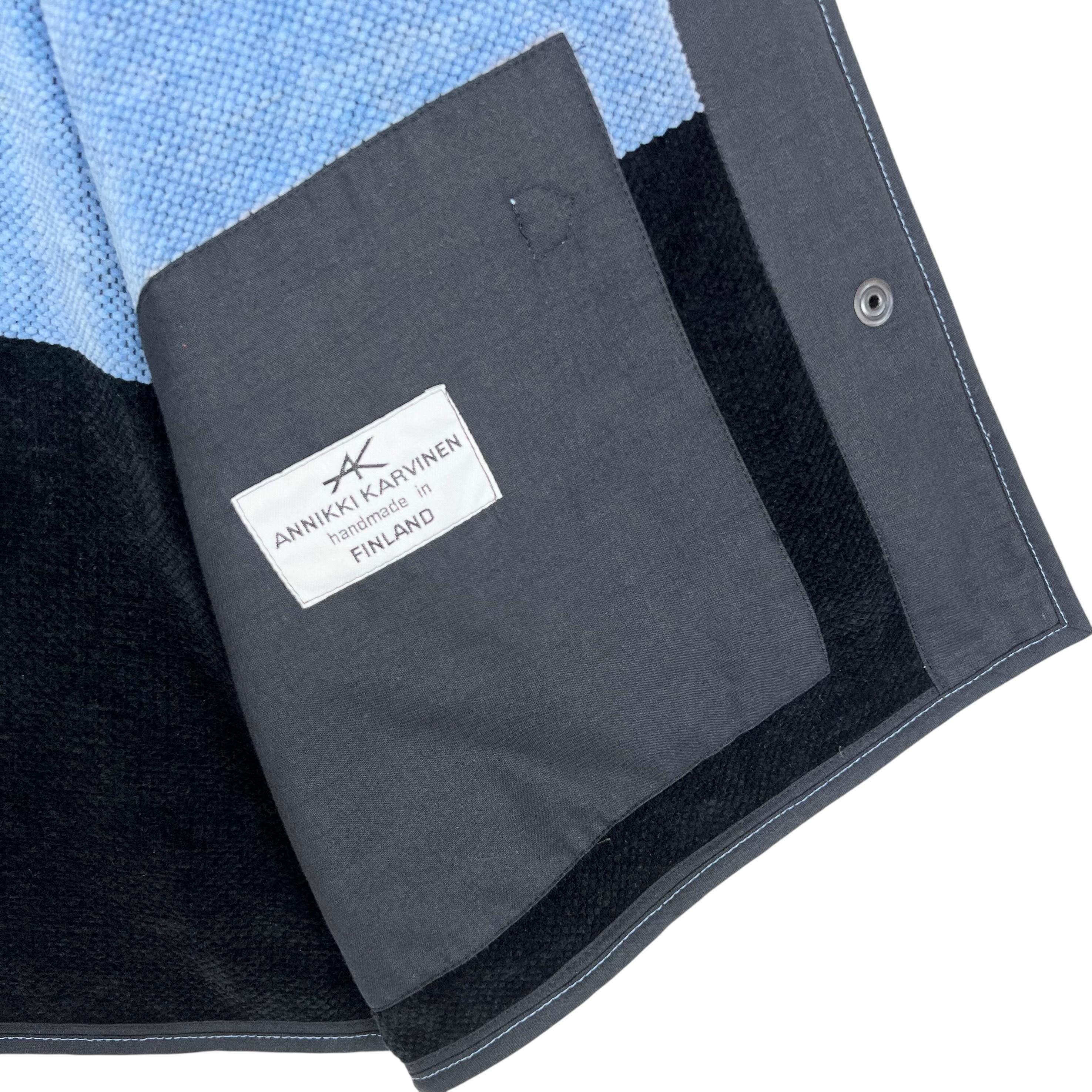 Annikki Karvinen Stripes Handmade Jacket Snap Button Blue Black