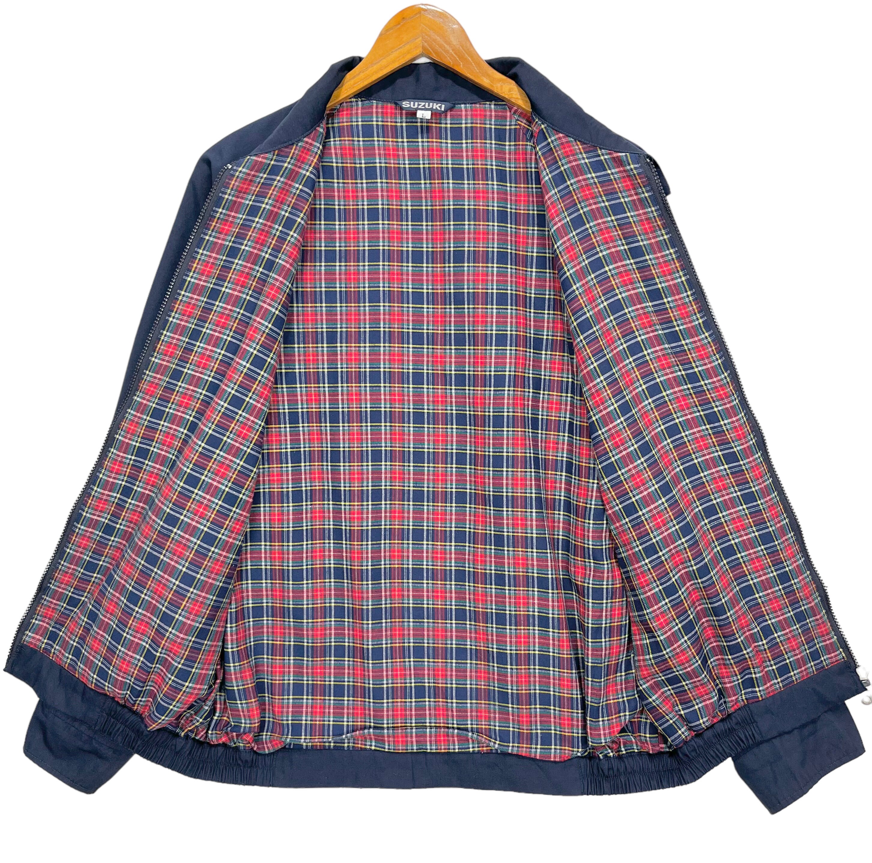 ジャケット・アウター 90S VAN Check Harrington Shirt Jacket Vintage 90's Checkered Jacket Plaid Checked Harrington Retro
