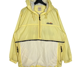 Ellesse Perugia Anorak Coupe-vent Veste À Capuche Jaune Taille L