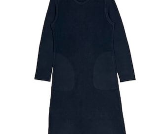 Y’s For Living by Yohji Yamamoto Women’s Cotton Maxi Dress Single Layer Japanese Designer Black Size Medium Made in Japan