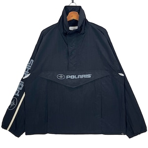 Polaris Anorak Windbreaker Jacket Streetwear Black Size Medium