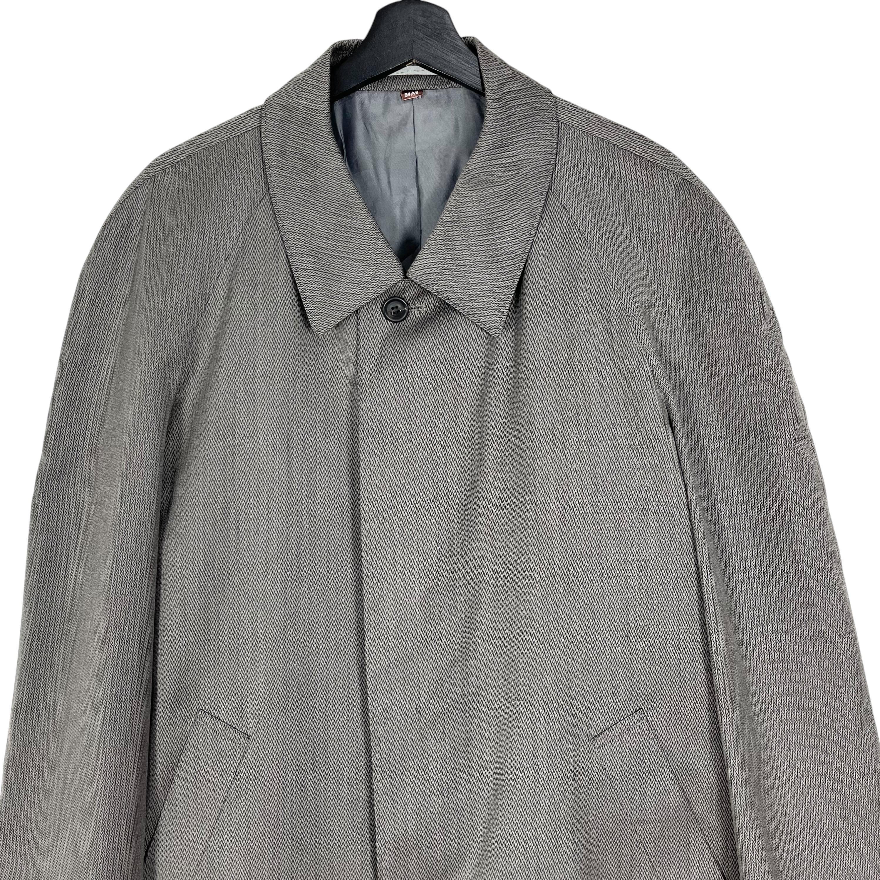 Vintage YSL Yves Saint Laurent Pour Homme Men's Trench Coat Gray