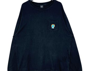 Huf Långärmad T-shirt Svart Storlek XXL