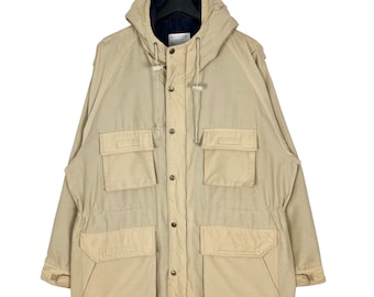 USA-typ Militär Utility Rain Breaker Jacka Dragkedja Hoodie Cream Färg Storlek Medium Tillverkad i Kina
