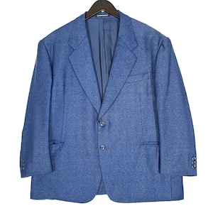 Yves Saint Laurent YSL Mens Blazer Jacket French Designer Luxury Brand Blue Color Size Extra Large XL Made in Japan