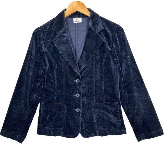 Blue velvet jacket womens outlet