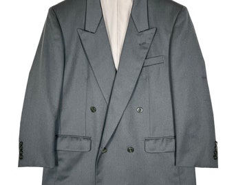 Giacca blazer vintage Christian Dior degli anni '90, marchio di lusso francese, colore grigio, taglia media, realizzata in Giappone.