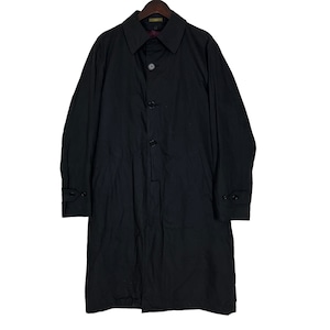 Y’s Yohji Yamamoto AAR Design Trench Coat Long Jacket Japanese Designer Black Cotton Size Large Made in Japan