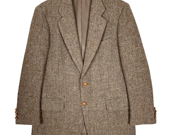 Harris Tweed X Alfred Prufrock Mens Blazer Jacket Hand Woven Scottish Wool Brown Size Medium