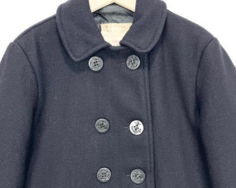 Vintage 90's MFG by Schott US740N Pea Jacket/coat Navy Blue Size