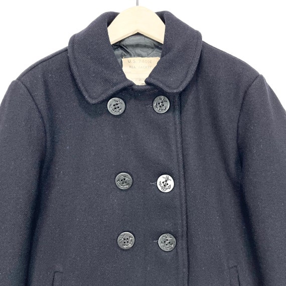 Vintage 90's MFG by Schott US740N Pea Jacket/coat Navy Blue Size