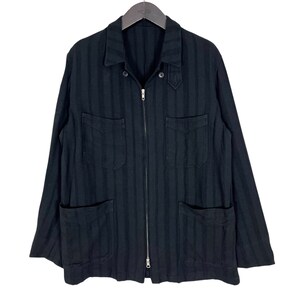 Y’s For Men ヨウジヤマモト シースルーストライプ レーヨンジャケット ブラック サイズM 日本製 日本人デザイナー