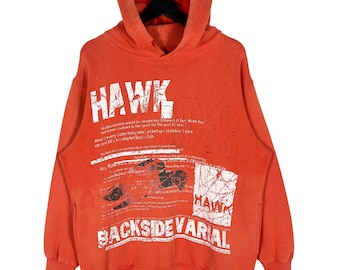 Felpa con cappuccio Tony Hawk Skater Boarding, condizioni rovinate, taglia media, colore arancione, abbigliamento da strada, skateboard, surf, marca