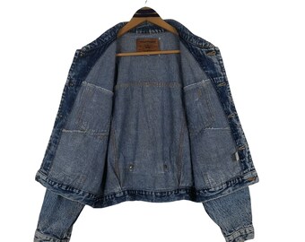 Vintage 90's Big John Denim Trucker Jacket Blue Size Medium