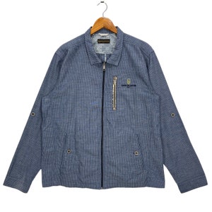 Vintage 90’s Gianni Valentino Italian Designer Single Layer Zip Up Light Jacket Blue Size LL Made in Italy