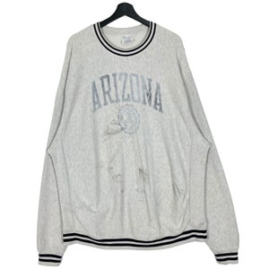 Vintage Arizona University Champion Reverse Weave Crewneck Sweatshirt Jumper American College Cinza Tamanho XXL Feito no Vietnã