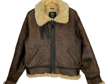 【希少 80s】WESTOP B-3 ムートン ボア USA製 ブラウン 40 Vintage Military Westop USAAF Type B-3 Lamb Skin Flight Jacket