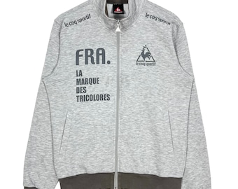 Le Coq Sportif Light Zipper Jacke Grau Größe Medium Made in Japan