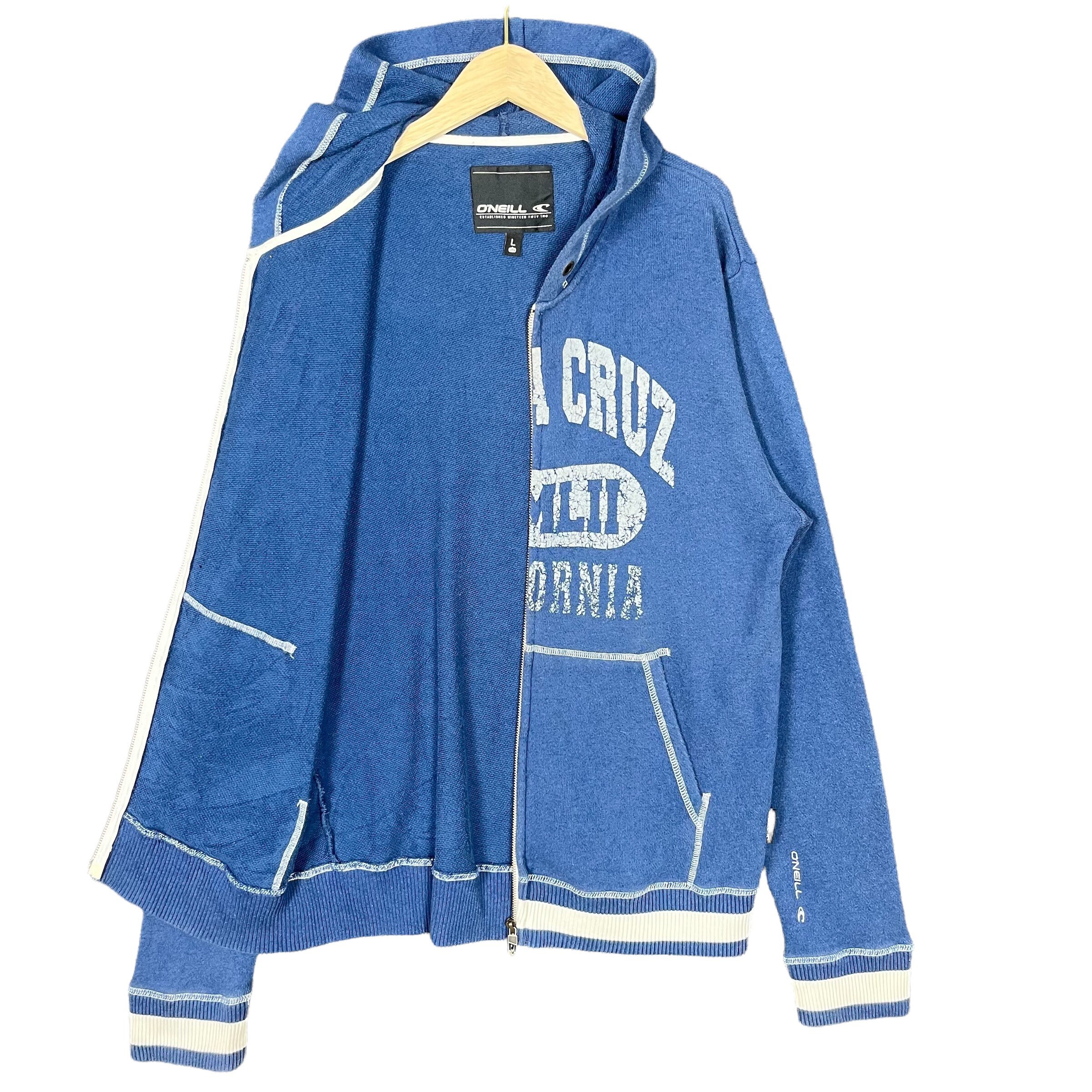 Oneill Santa Cruz California Zipper Hoodie Light Jacket Blue
