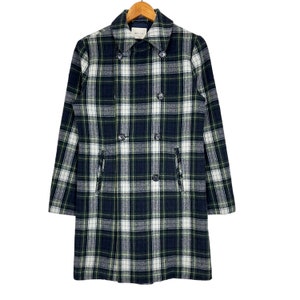 Japanese Brand PPFM Peyton Place Checkered Trench Coat Green Size Small Made in Japan