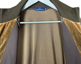 トップス fredperry velour quilt wzip track jacket Vintage Fred Perry Velour Track Jacket Mens M Blue Zip USA