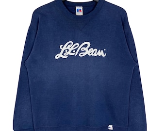 Vintage 90-tals LL Bean Spell Out-logotyptröja storlek XL Ungdom Tillverkad i USA Outdoormärke Streetwear