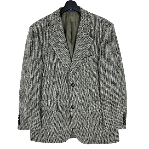 Harris Tweed X Kent & Curwen Wool Men's Blazer Jacket Grey Size