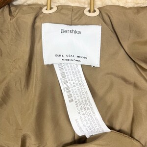 Bershka Zipper Fleece Jacket Outdoor Winter Brown Size Larger Made in China image 8