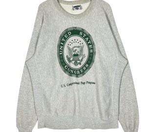 Felpa vintage del Congresso degli Stati Uniti 1994/95, grigia, taglia XL, prodotta negli Stati Uniti.