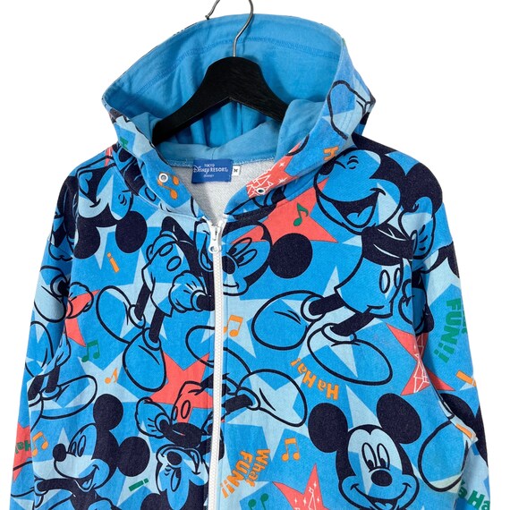 Vintage Disney Tokyo Mickey Mouse Full Print Zipper Hoodie Jacket