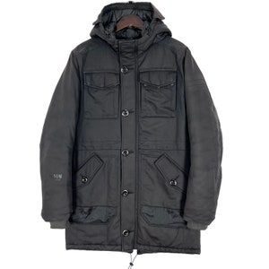 G-Star Raw Protect Parka Jacket Multi Pocket Puffer Winter Heavy Coat Size Medium Black Made in China
