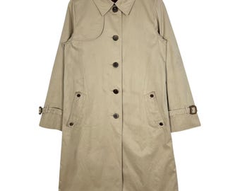 Vintage Aquascutum London Mens Aqua 5 Tan Beige Trench Rain Coat