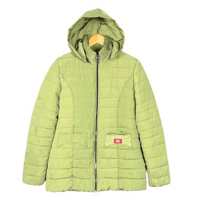 Dickies Woman Puffer Parka Green Size Medium Made in Japan