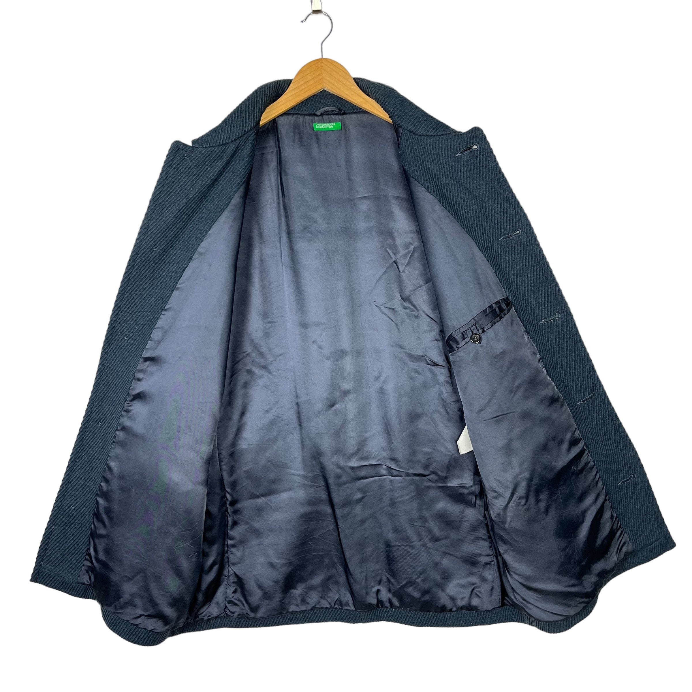 Vintage 90's Benetton Italian Designer Chore Jacket Greyish